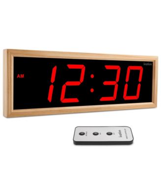 Digital 18" Auto-Dimming Remote Control Wall Clock