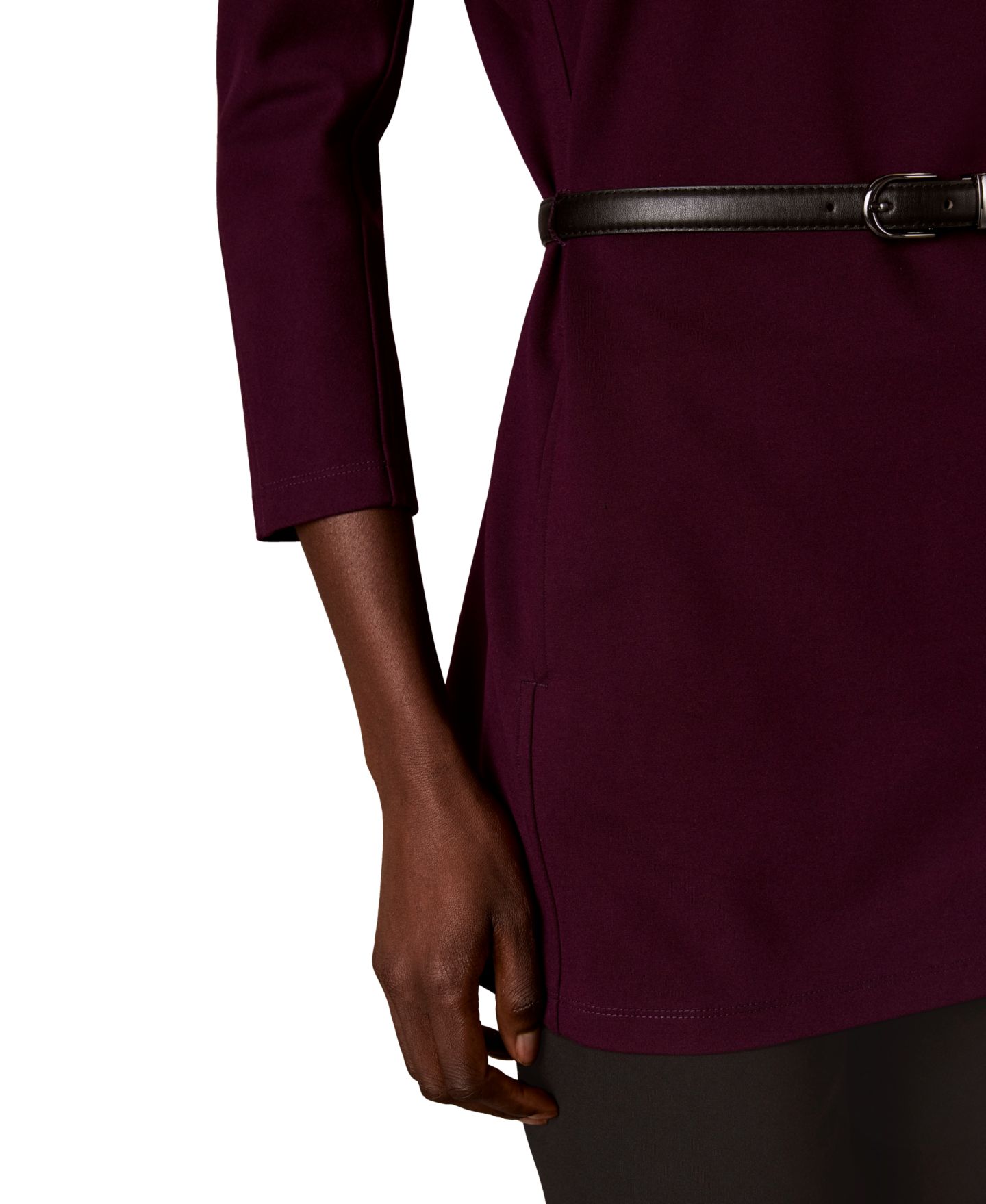 Женский топ Calvin Klein Boat Neck 3/4-Sleeve Compression Tunic, цвет: Глубокий ягодный — фото 6