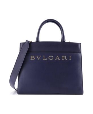 Medium Embellished Logo Tote Bag Leather
