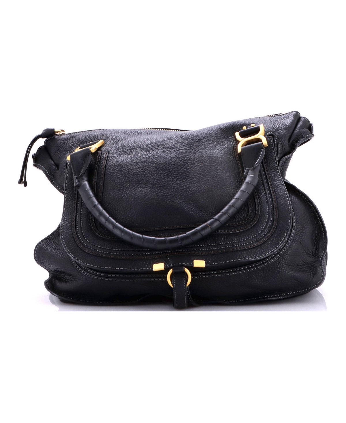 Pre-Owned Chloe Large Marcie Shoulder Bag Leather - Black