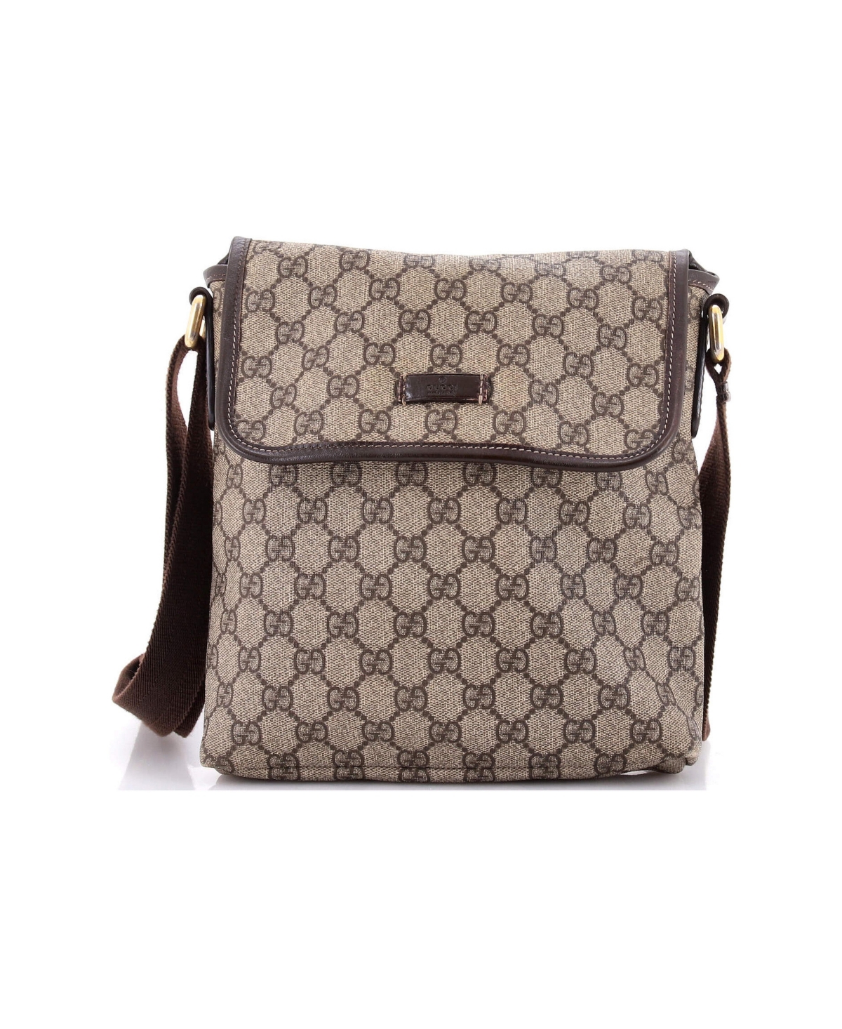 Pre-Owned Gucci Small Flap Messenger Gg Coated Canvas - Brown