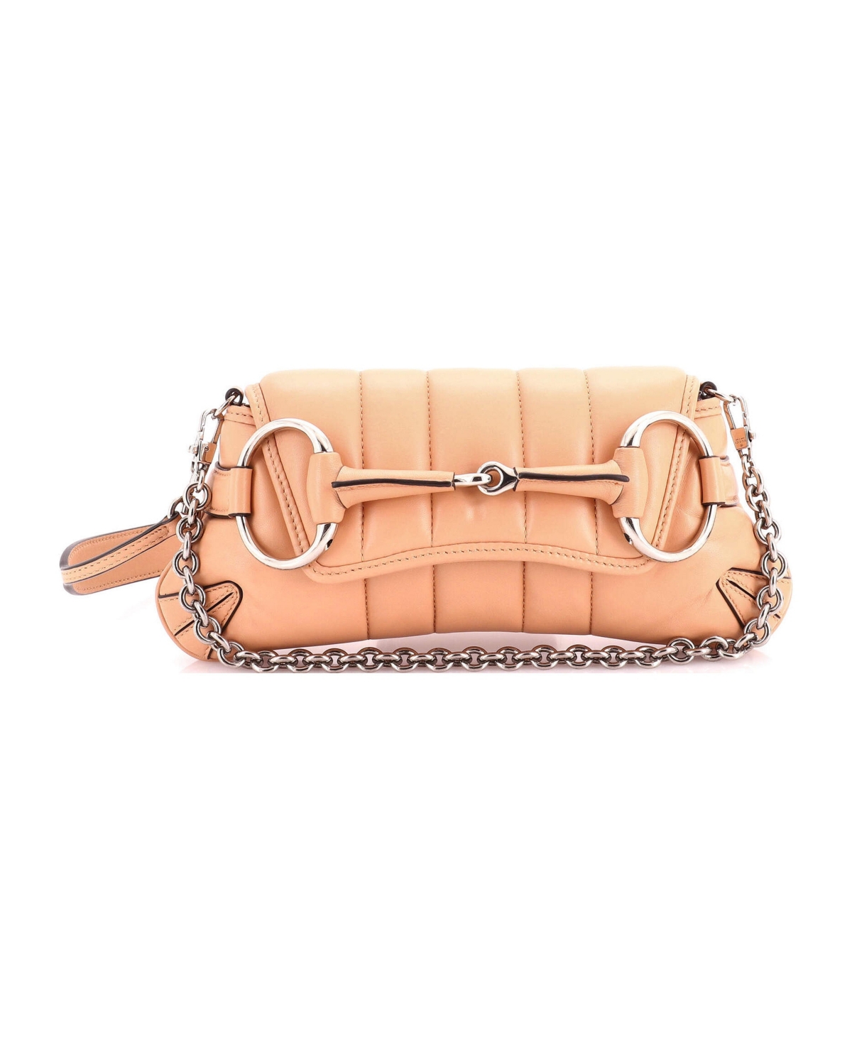 Pre-Owned Gucci Small Horsebit Chain Shoulder Bag Vertical Quilted Leather - Pink