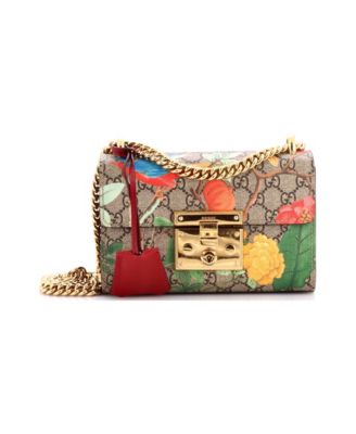 Small Padlock Shoulder Bag Tian Print GG Coated Canvas