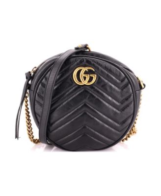 Mini GG Marmont Round Shoulder Bag Matelasse Leather