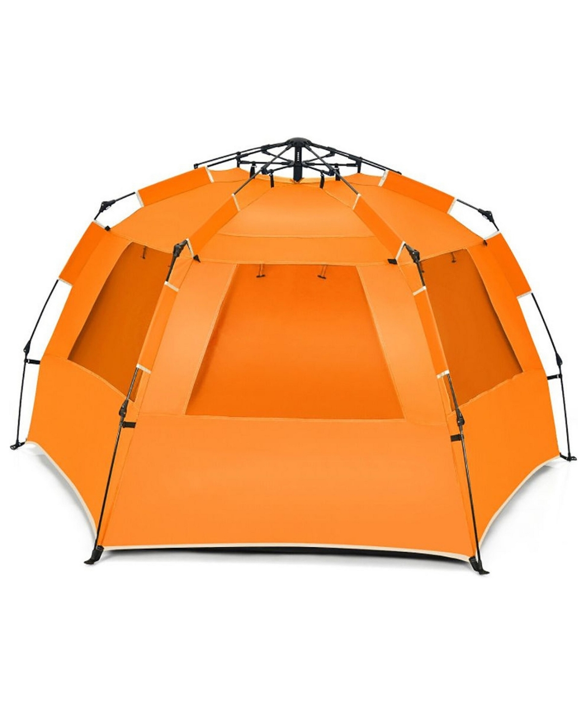 Sevorley 3-4 Person Easy Pop-Up Beach Tent Upf 50 Portable Sun Shelter, for Camping, Travel and Outdoor Recreation - Orange