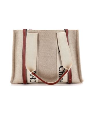 Medium Woody Tote Canvas with Leather