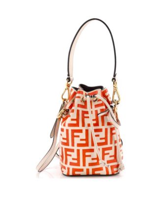 Mini Mon Tresor Bucket Bag Zucca Embossed Leather