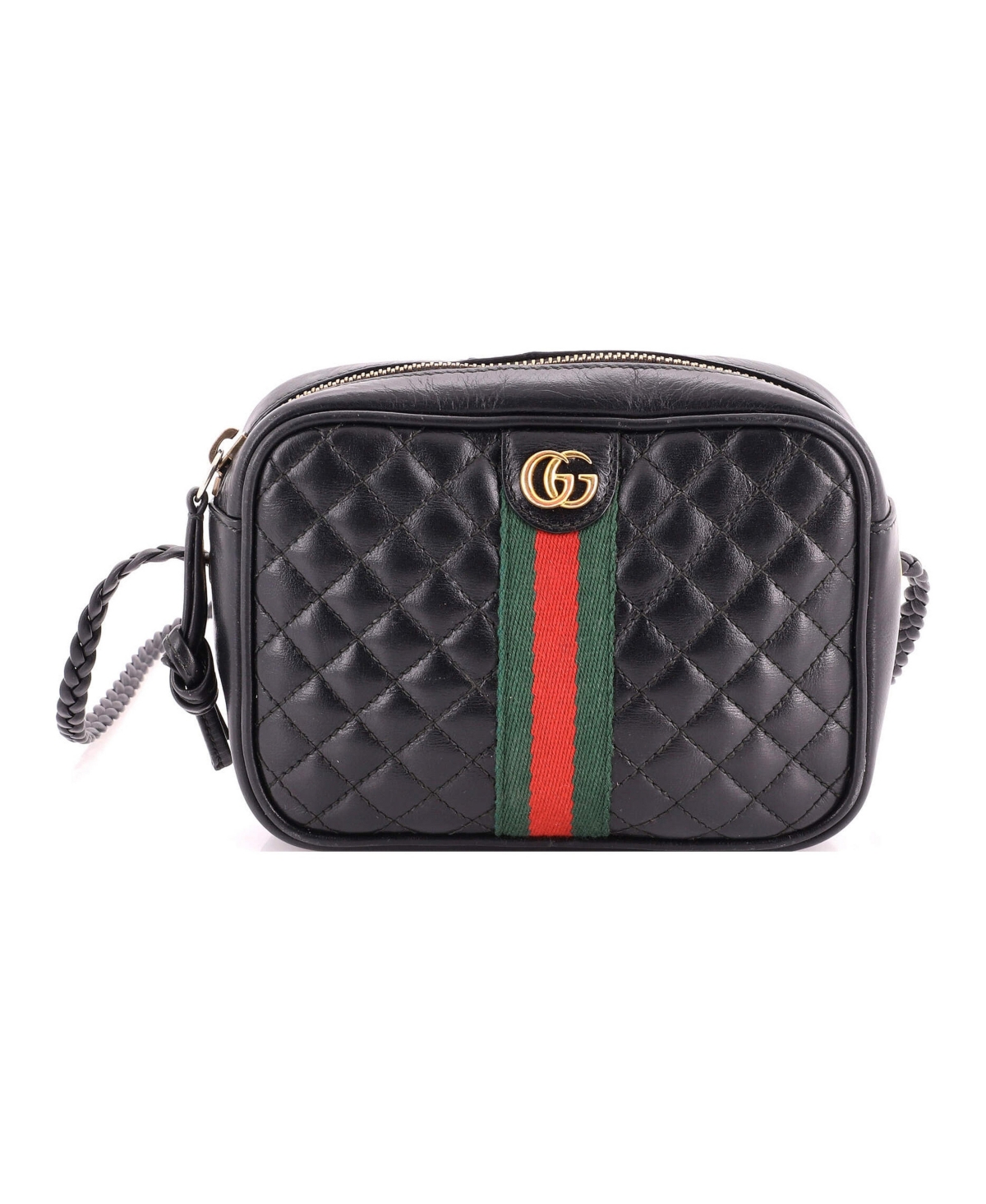 Pre-Owned Gucci Mini Trapuntata Camera Bag Quilted Leather - Black