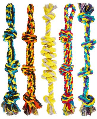 Heavy Duty Dog Rope Toy Tug of War Set Aggressive Chewers Medium Large Breeds