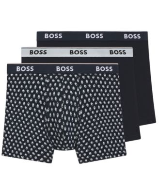 Men's Power Cotton Stretch Exposed Elastic Waistband Boxer Briefs, 3-Pack