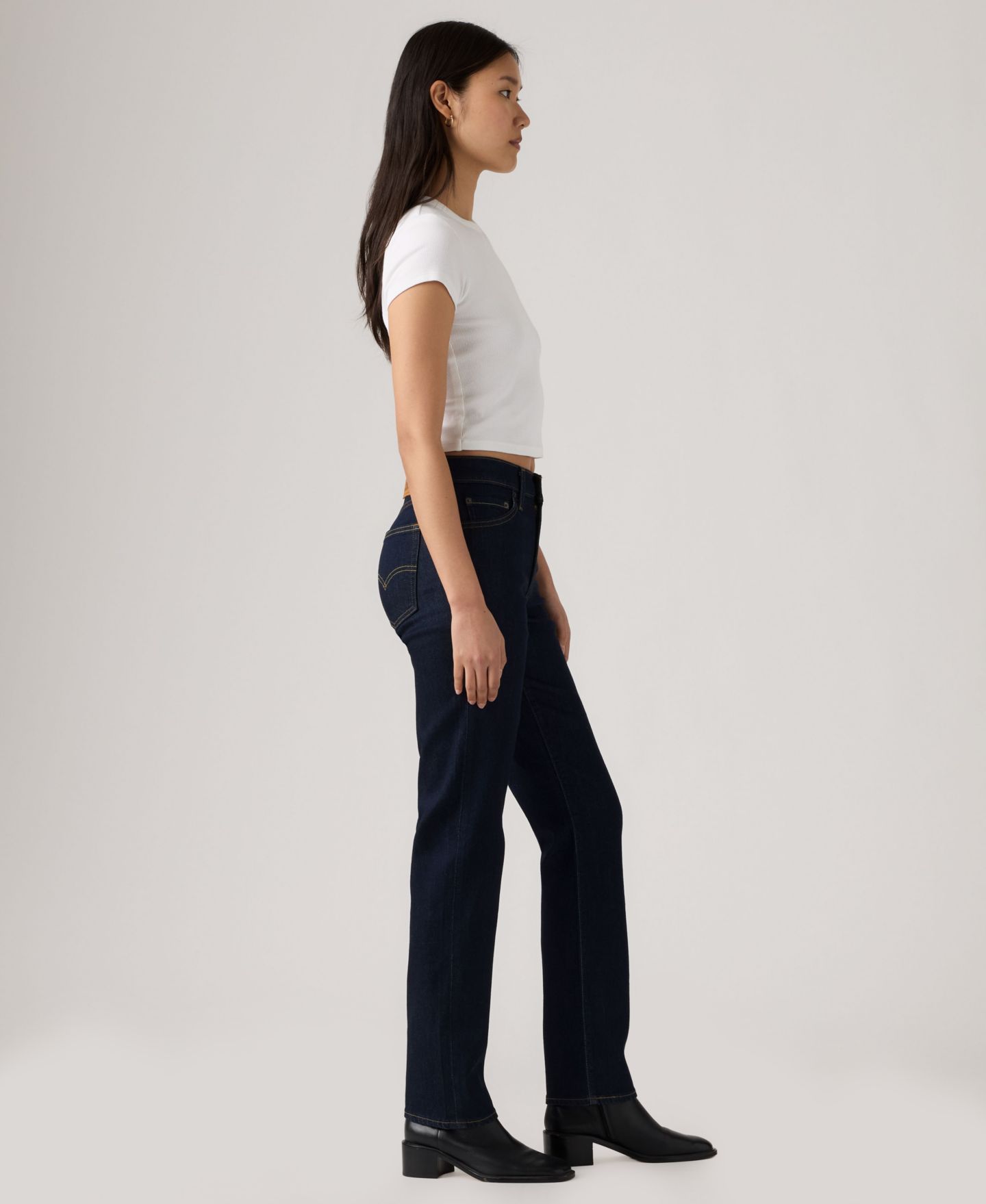 Женские джинсы Levi's Premium 722 High-Rise Slim Stretch Denim, цвет: Насыщенный синий, вариант 1 — фото 4