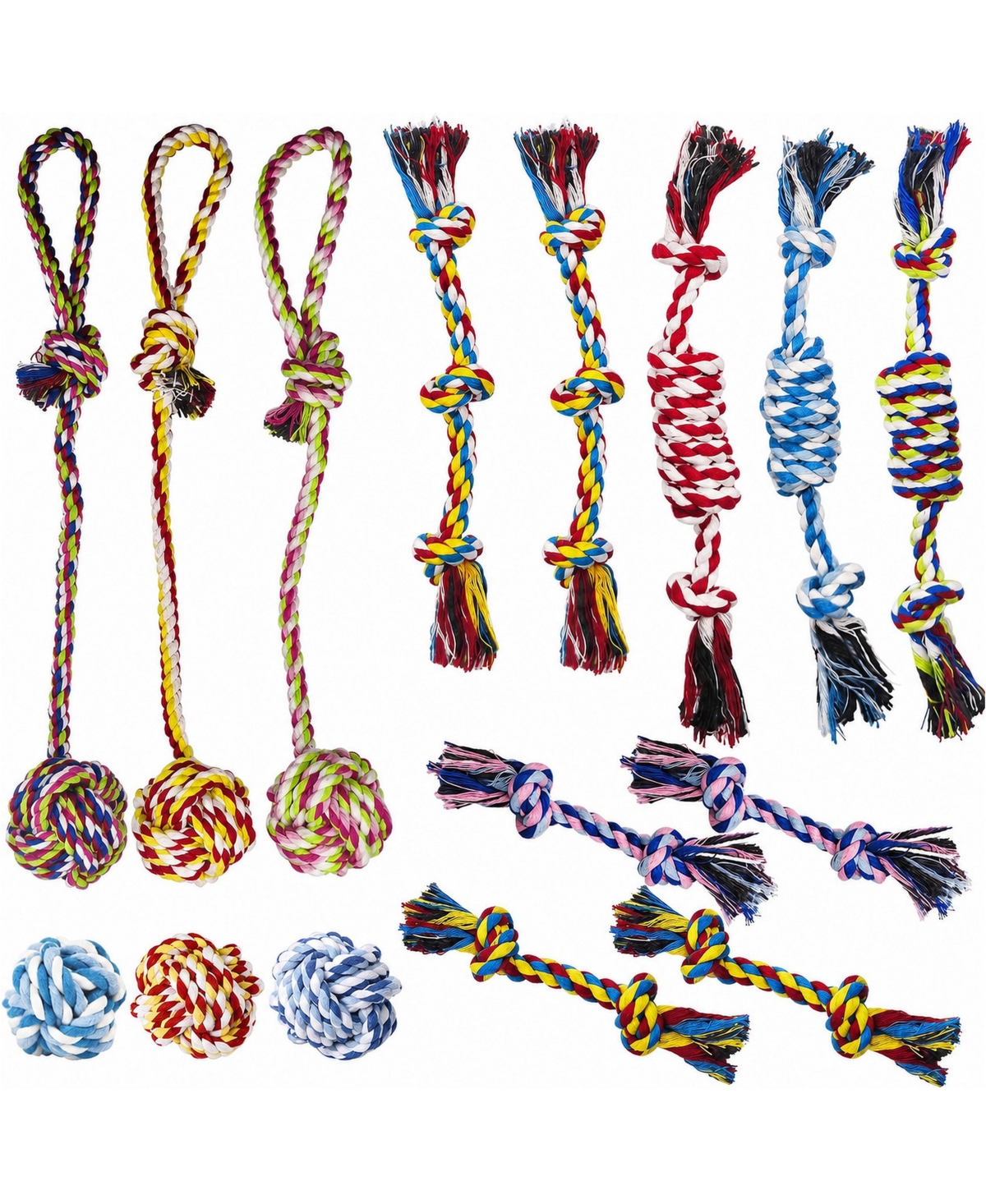 Magicorange 15 Pack Small Dog Rope Toys for Puppies 0-22 Lbs Teething Fetch Chew Set - Default