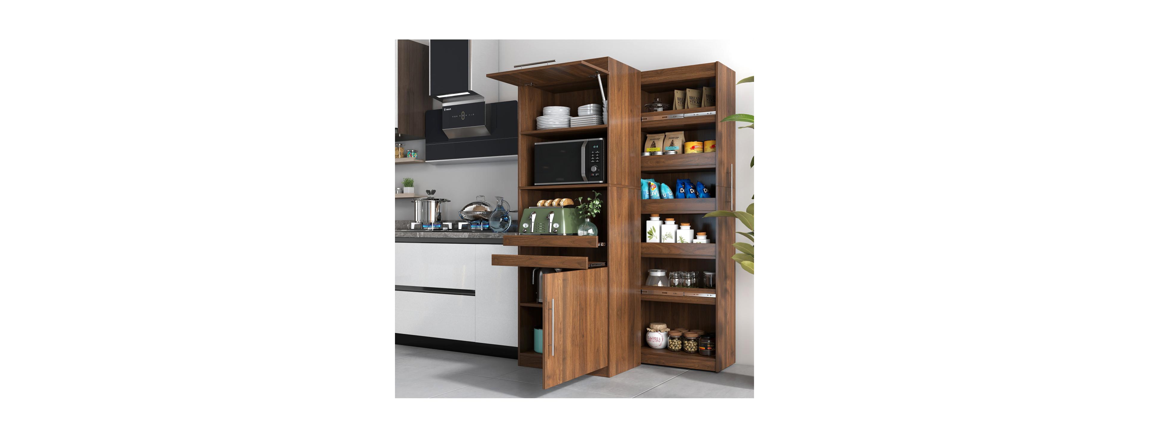Streamdale Furniture 66.9" Tall Kitchen Pantry Cabinet with Pull-Out Shelves and Doors