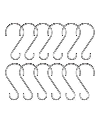 Rust-Proof Zinc Shower Curtain Hooks with Clasp Closure, Shower Hooks Hangers for Bathroom etc - Set of 12