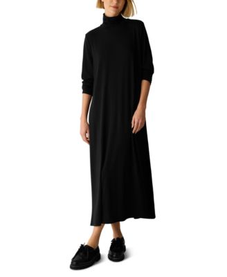 Women's Long-Sleeve Turtleneck Midi Dress