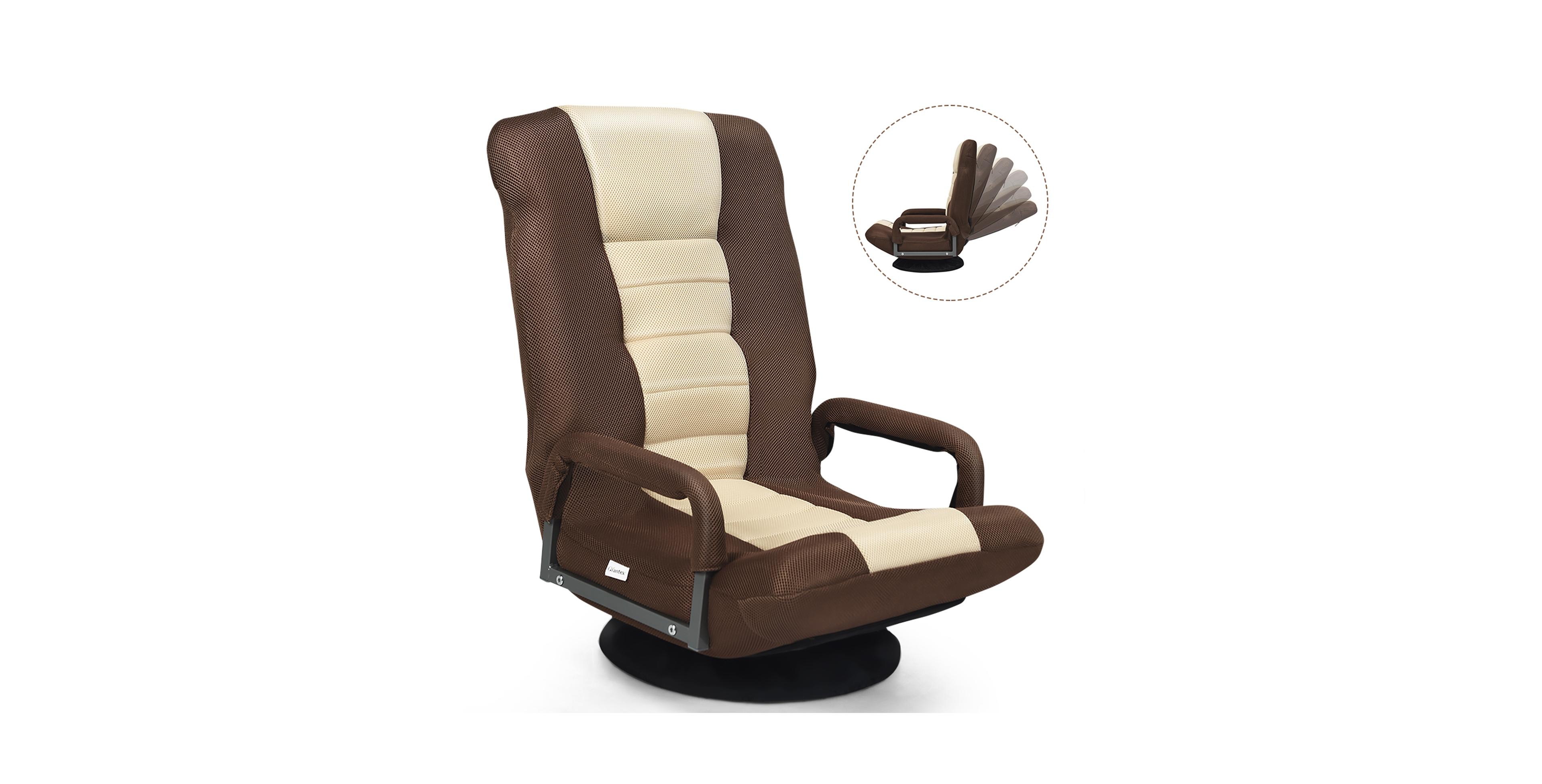 Mecale 360-Degree Swivel Floor Gaming Chair with 6-Position Folding Backrest