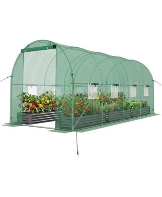 15 x 7 x 7 ft Walk-in Tunnel Greenhouse for Outdoors