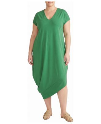 Plus Size Iconic Geneva V-Neck Short-Sleeve Midi Dress