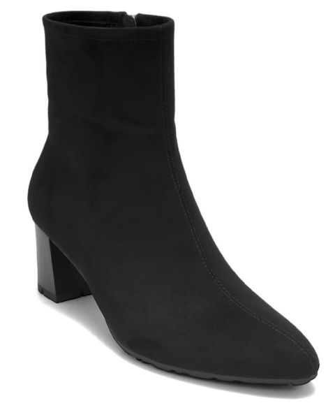 Женские ботинки Aerosoles Baylor Stretch Almond Toe Dress Booties, цвет: Чёрный искусственный замшевый