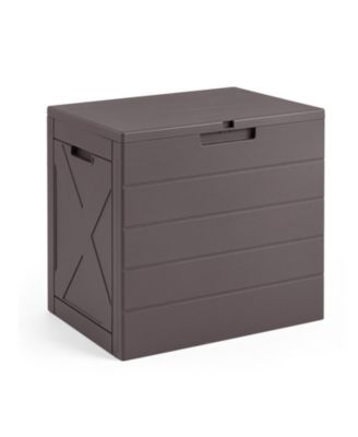 25 Gallon Outdoor Deck Box with Lock Hole and Wood Grain