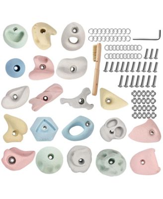 Rock Climbing Holds Grips with T Nut Kit Indoor Outdoor Wood Wall