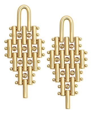 Women's Gold-Tone Woven Lattice Chandelier Drop Earrings