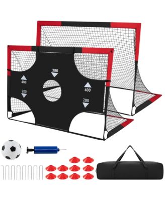 6 x 4 Feet Kids Soccer Goals and Ball Set with Oxford Target Cones Carry Bag
