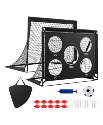 4 x 3 Feet Portable Soccer Net Training Equipment with Pitch Marker Cloth Cones