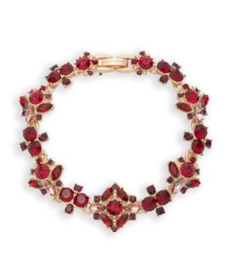 Crystal Gold-Tone Fold Over Bracelet