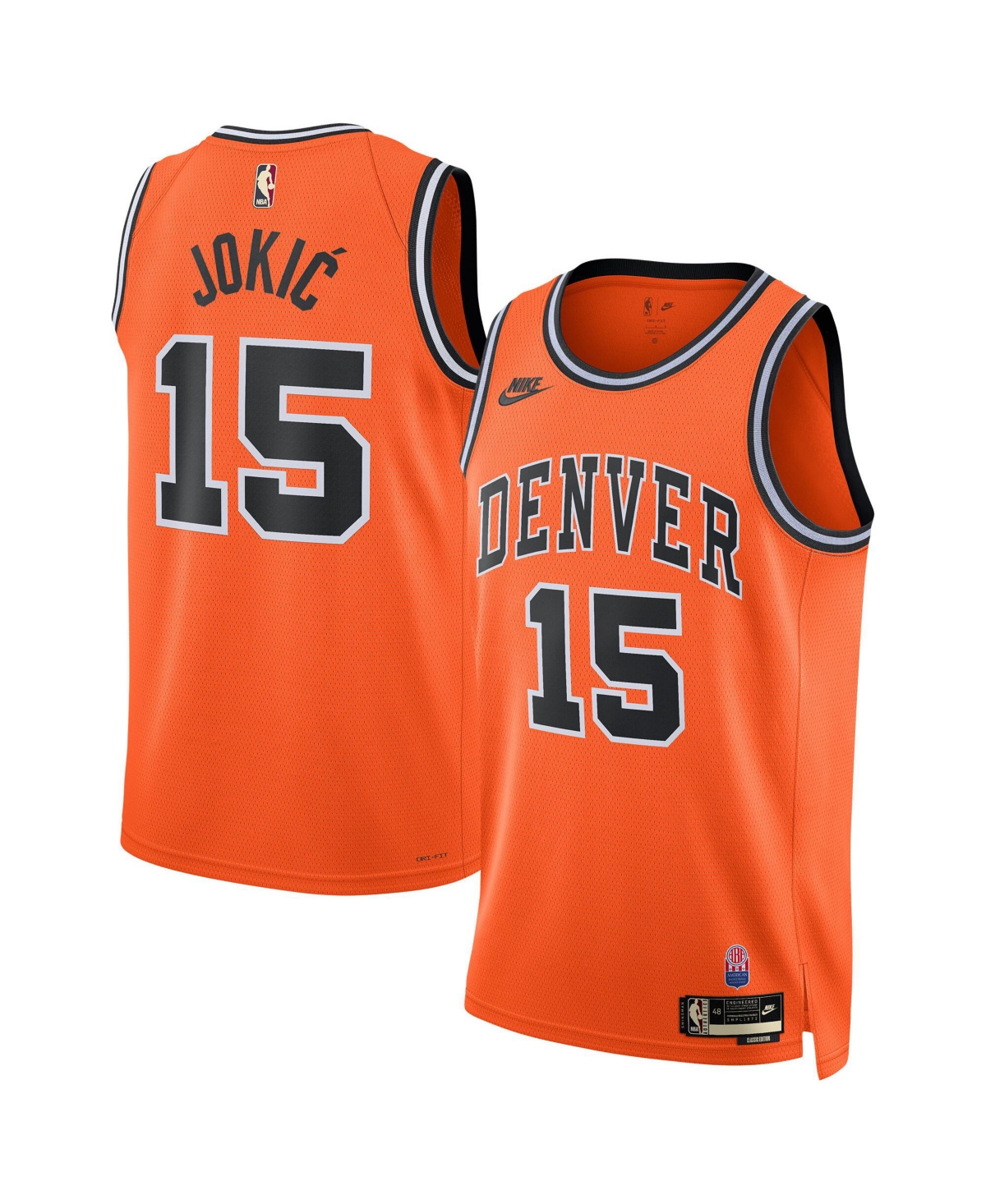 Nike Men's Nikola JokiÄ Denver Nuggets Hardwood Classics Dri-FIT Basketball Swingman Jersey in Orange | II4239-820
