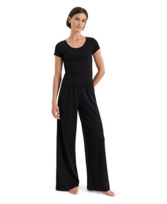Women's Pointelle Scoop Neck Top and Shorts, 2-Piece Set