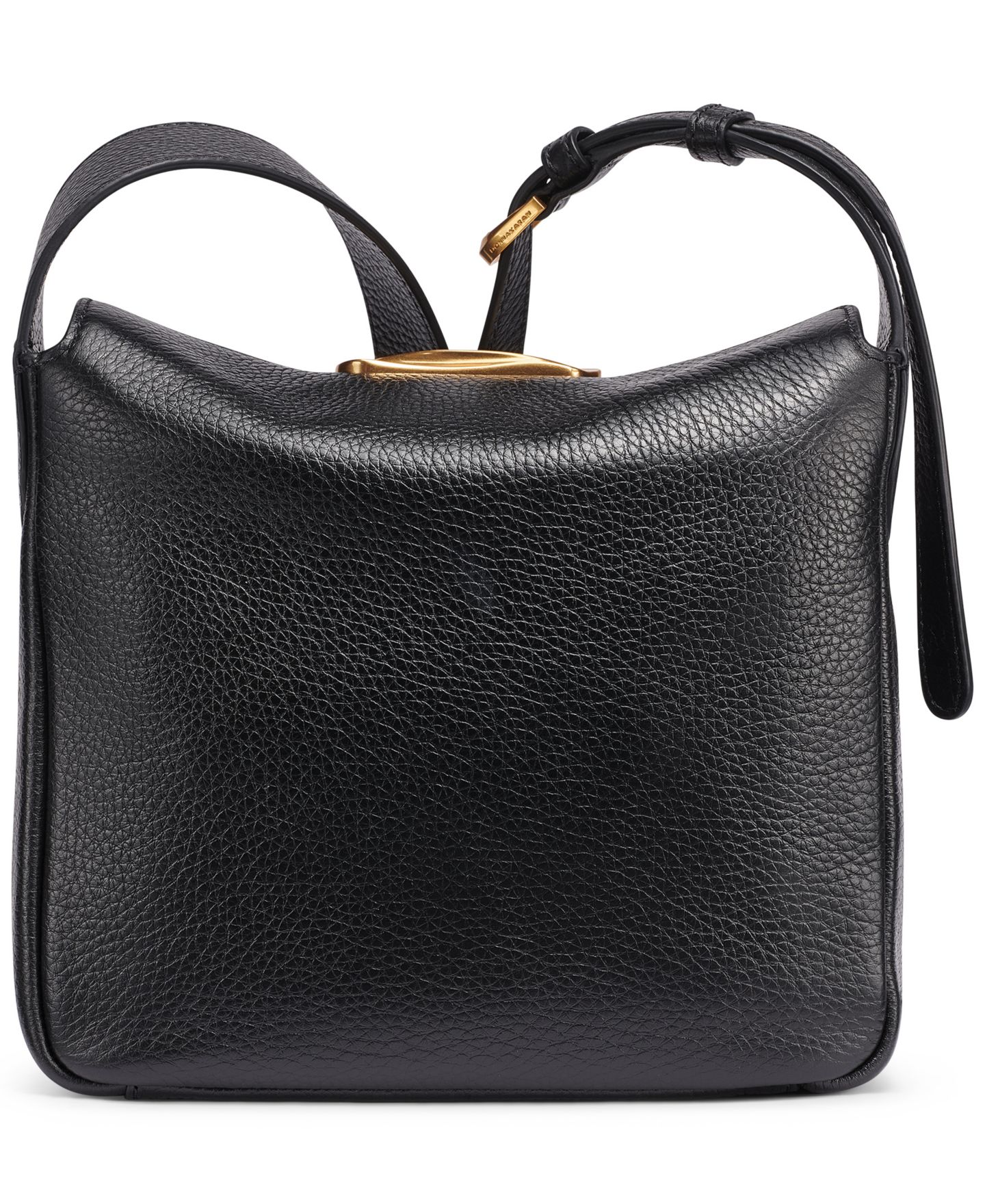 Женская сумка Donna Karan New York Amagansett Leather Adjustable Small Crossbody, цвет: Чёрный / Золотой — фото 2