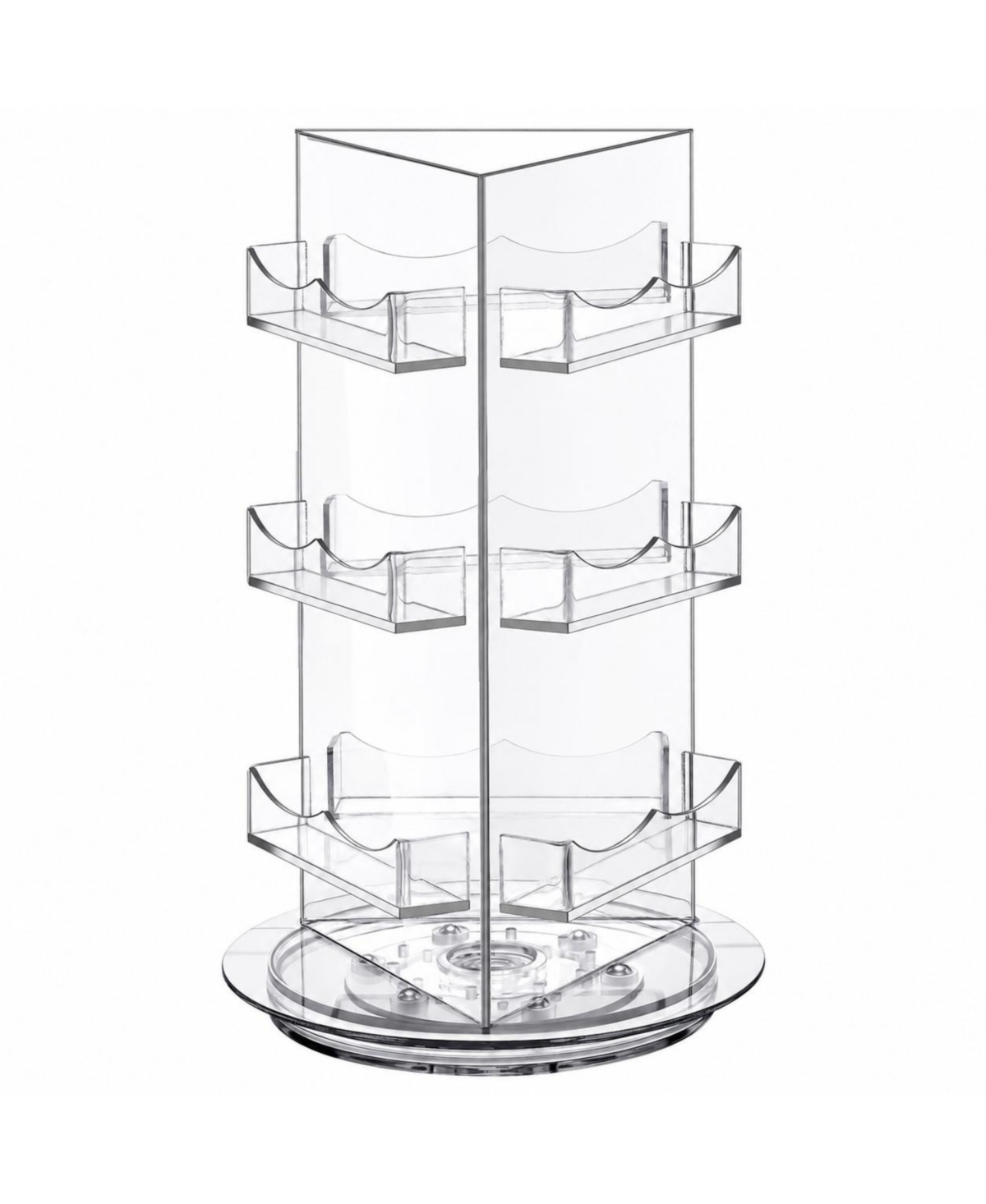 Lowking 3 Tier Rotating Clear Acrylic Business Card Display Stand for Desk Vendor Events Organizer - Default