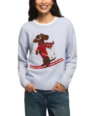 Women's Cloud Soft Skiing Dog Loose-Fit Sweater