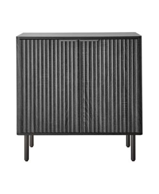 31.5 Inch Coffee Bar Cabinet with Barn Door and 2 Tier Storage