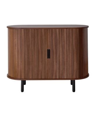 Mid Century Coffee Bar Cabinet with Sliding Doors and Storage Cabinet
