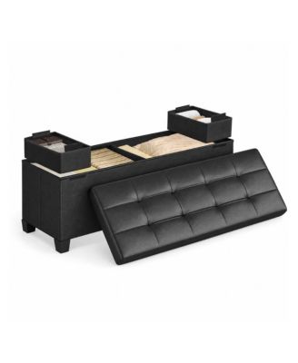 43 in Storage Ottoman Bench with Legs and 30 Gal Interior