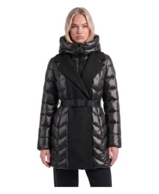 Women's Selviere Belted Puffer Hooded Coat
