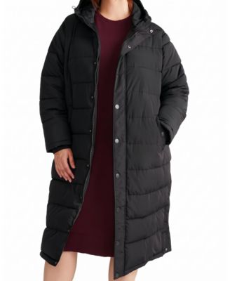 Plus Size Everest Long Water-Resistant Hooded Puffer
