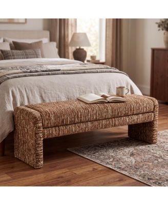   Striped 62" Upholstered Wraparound Ottoman
