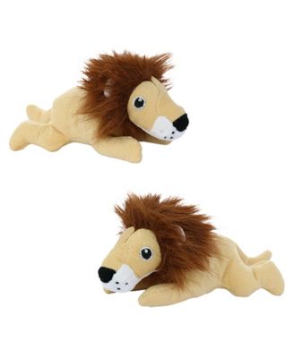 Jr Safari Lion 2 Pack, Durable Plush Squeaky Dog Toy