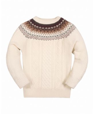 Little Boys 2T-5 Organic Cotton Fair Isle Cable-Knit Sweater