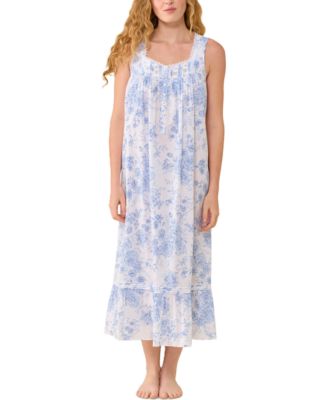 Women's Sleeveless Sweetheart Neckline Button Front Nightgown