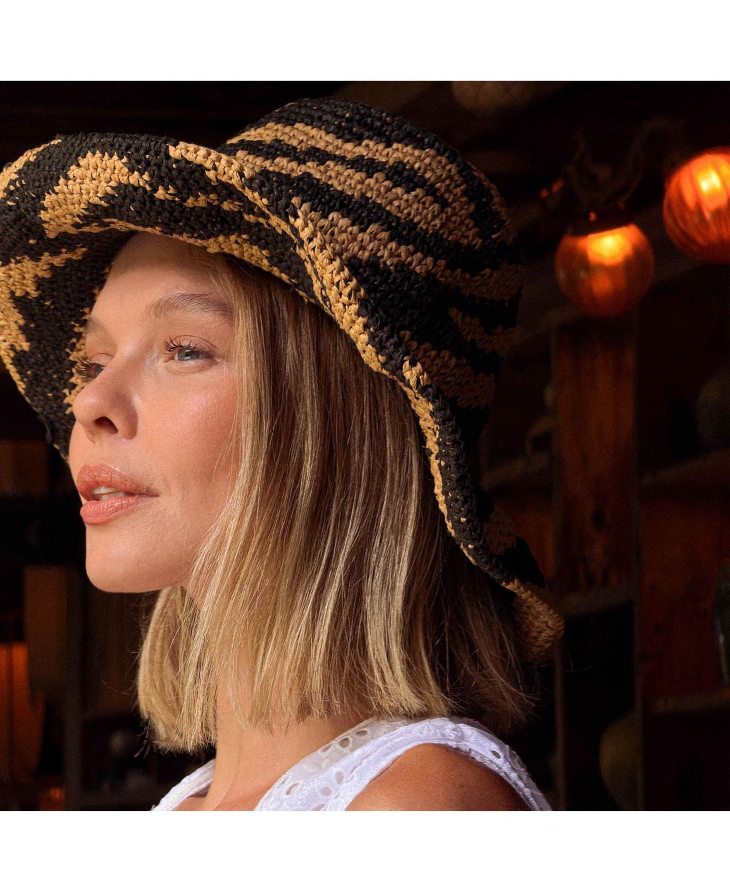 Женский головной убор Brunna.co The Zenda Wide Brim Raffia Rancher Hat, цвет: Чёрный — фото 4