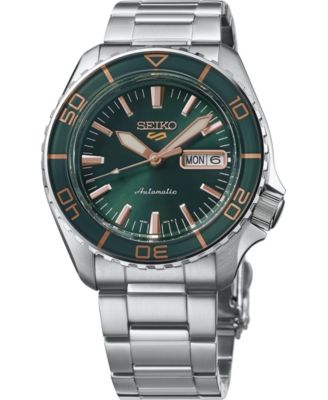 Men's Seiko 5 Sports Silver-Tone Stainless Steel Bracelet Watch 42.5mm