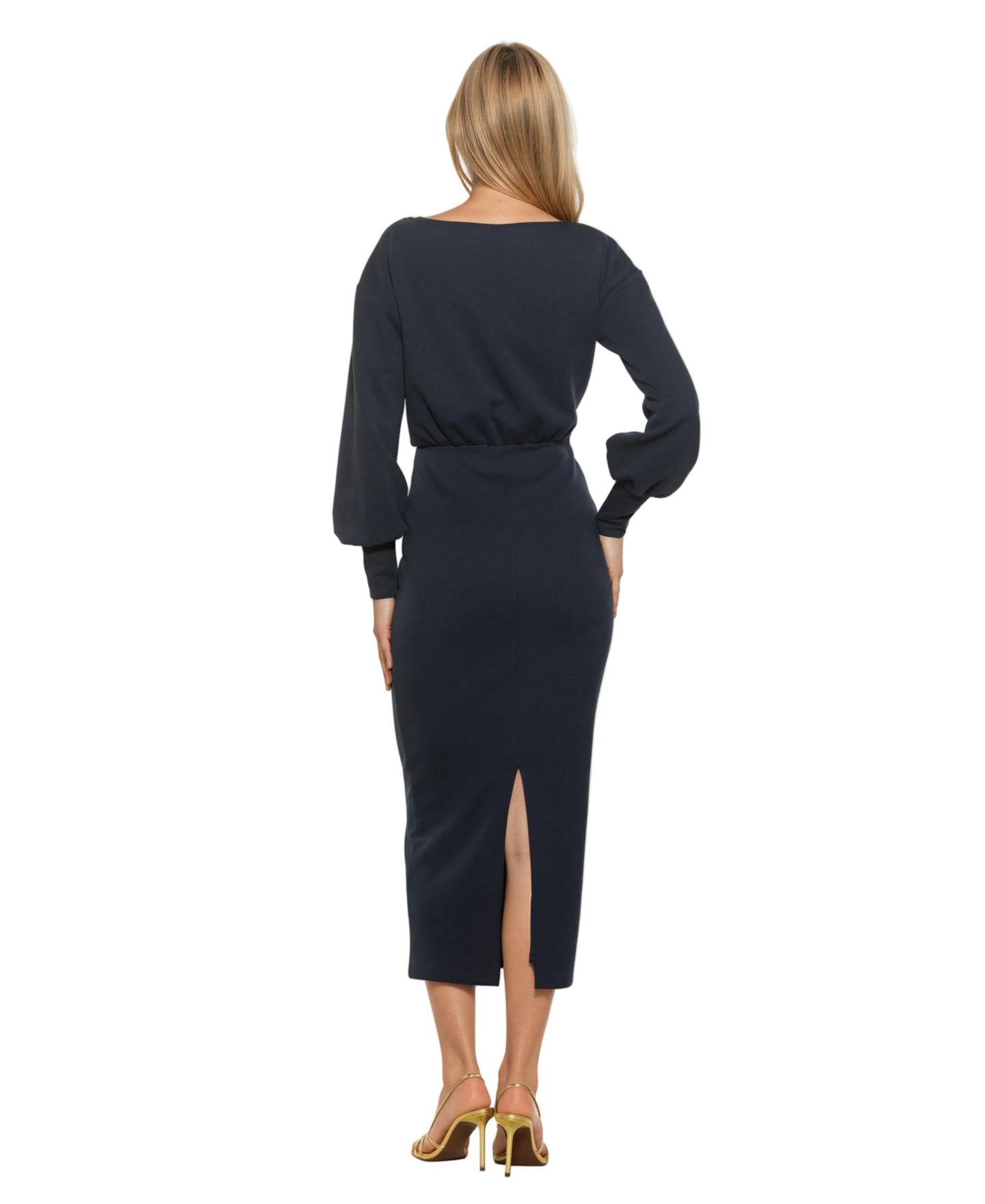 Женское платье Alexia Admor Sorrel Boatneck Blouson Ottoman-Fabric Midi, цвет: Тёмно-синий — фото 5