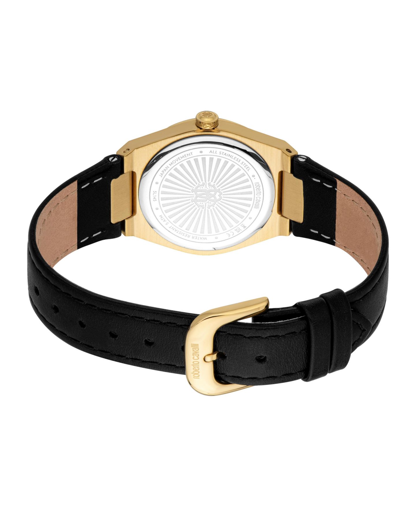 Женские часы Roberto Cavalli Quartz Leather Strap Watch, цвет: Золотой — фото 2
