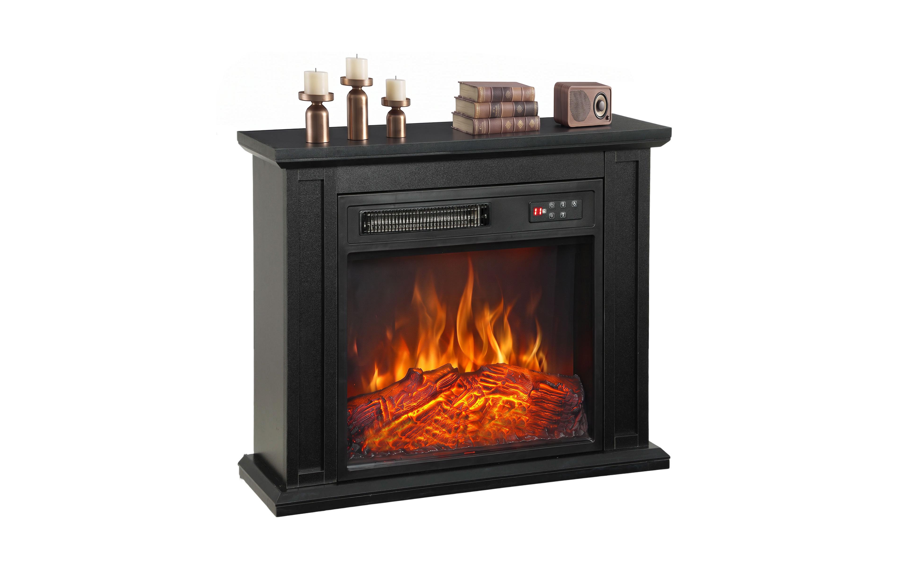 Homcom 26" Freesding Electric Fireplace Heater with Mantel,