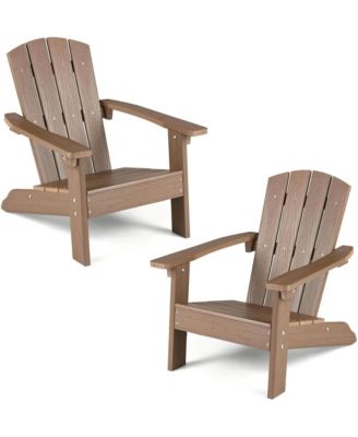 2-Piece Kids Adirondack Chair Set with High Backrest and Armrests
