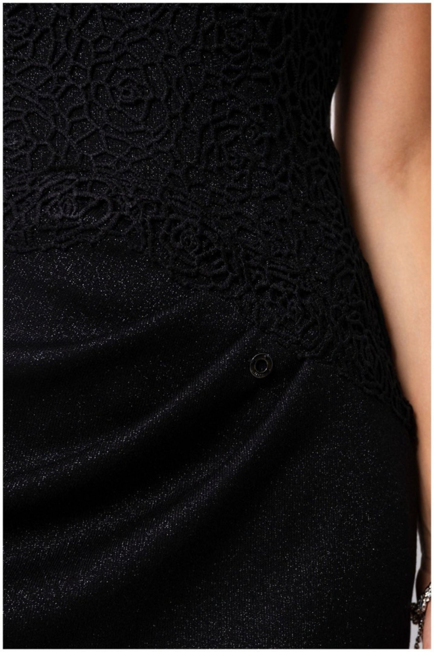 Женское платье Luna Fashion House Jody Short-Sleeve Lace Cocktail, цвет: Чёрный — фото 4